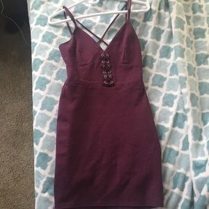 Mini burgundy dress